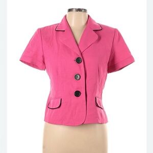 Studio 1 pink and black short sleeve blazer jacket size 12